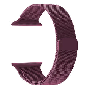 Plum | Apple Watch Milanese Magnetic Loop Strap | Stainless Steel Band  | 42mm / 44mm / 45mm