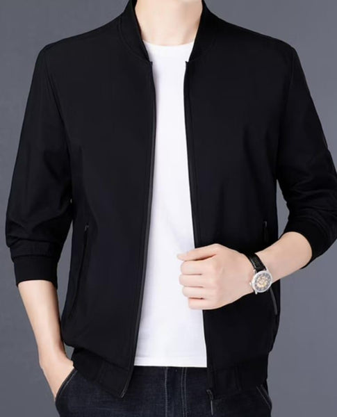Men's Plain Fleece Coat - 1 Pc | Black Collared Style