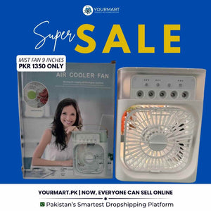 9 Inch Mist Fan | Portable Air Conditioner Fan |  Mist Water, And Humidifier Function | Led Night Light Water Mist | Random Color
