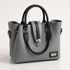 Premium Stylish Handbag – Grey & Black