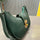 Crescent Leather Luxury Shoulder Bag for Women | Deep Green