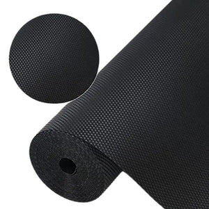 Anti-Slip Fridge & Shelf Mat | Waterproof Washable Liner for Kitchen Drawers Cabinets | Black
