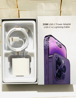 35W 2-Pin Fast Charger with Type-C to iPhone Cable – 1M Length