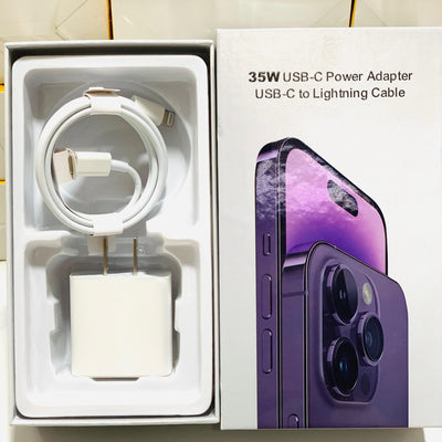 35W 2-Pin Fast Charger with Type-C to iPhone Cable – 1M Length