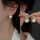 Trendy Korean Cross Pearl Earrings – Sculpted Design (AVT-114)